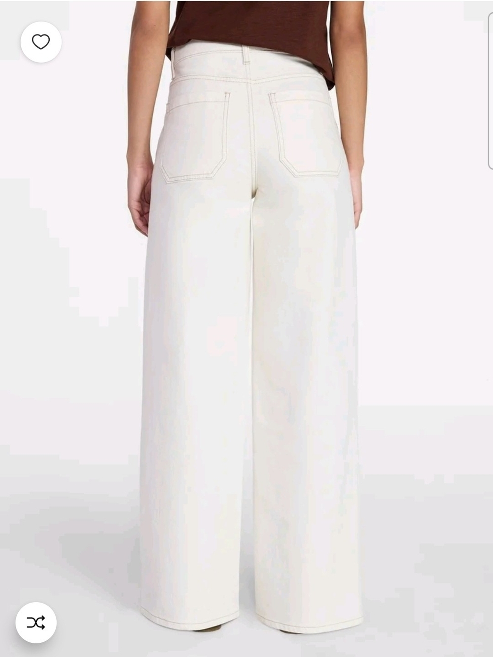 Time and Tru Cream Wide Leg High-Rise Jeans Sizes 12, 16, 18, 20 - Picture 2 of 12